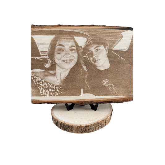 Custom Anniversary Plaque | Laser Engraved Wood Keepsake | Live Edge Basswood