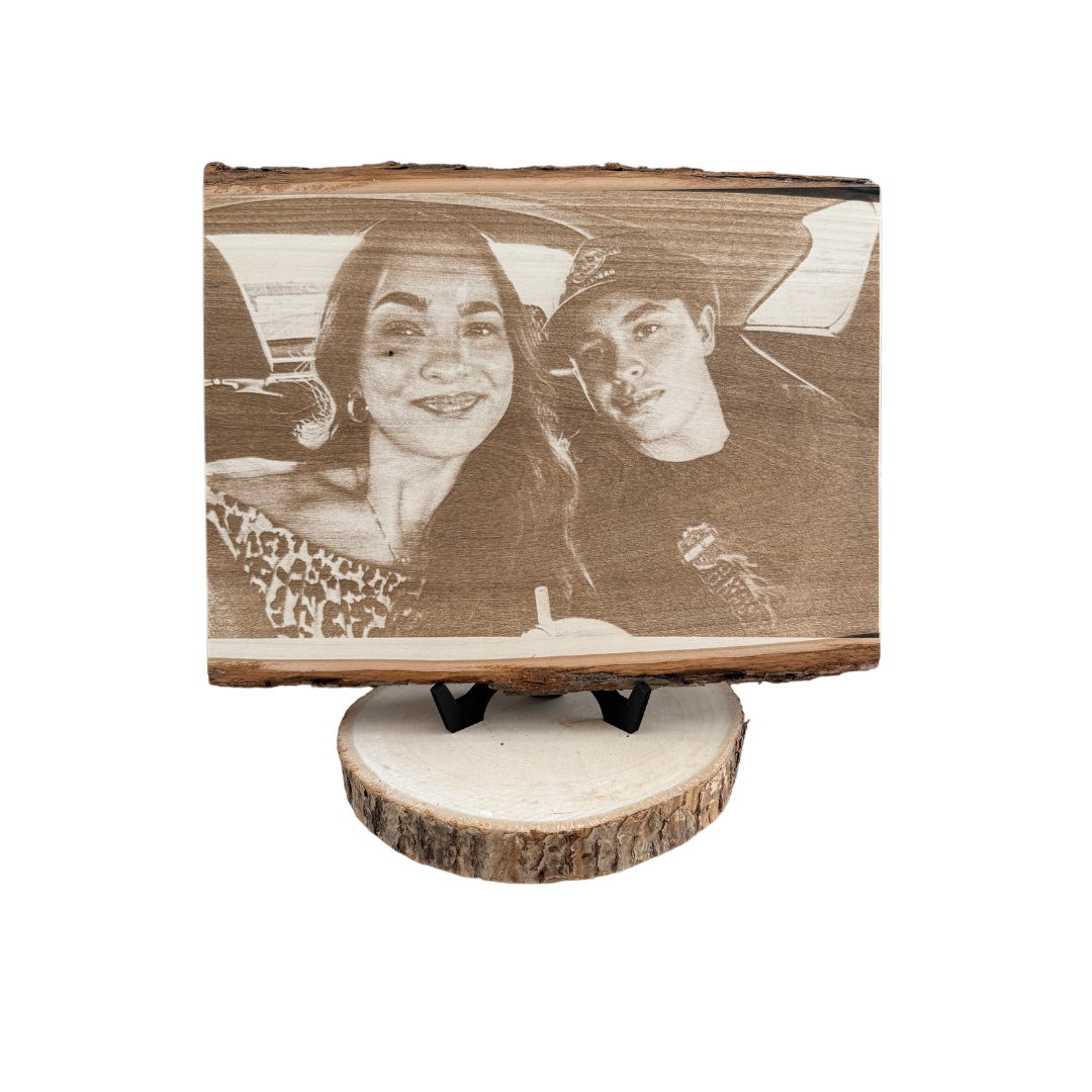 Custom Couple’s Gift Plaque | Laser Engraved Wood Keepsake | Live Edge Basswood