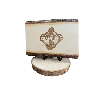 Custom Sports Achievement Plaque | Laser Engraved Wood Award | Live Edge Basswood